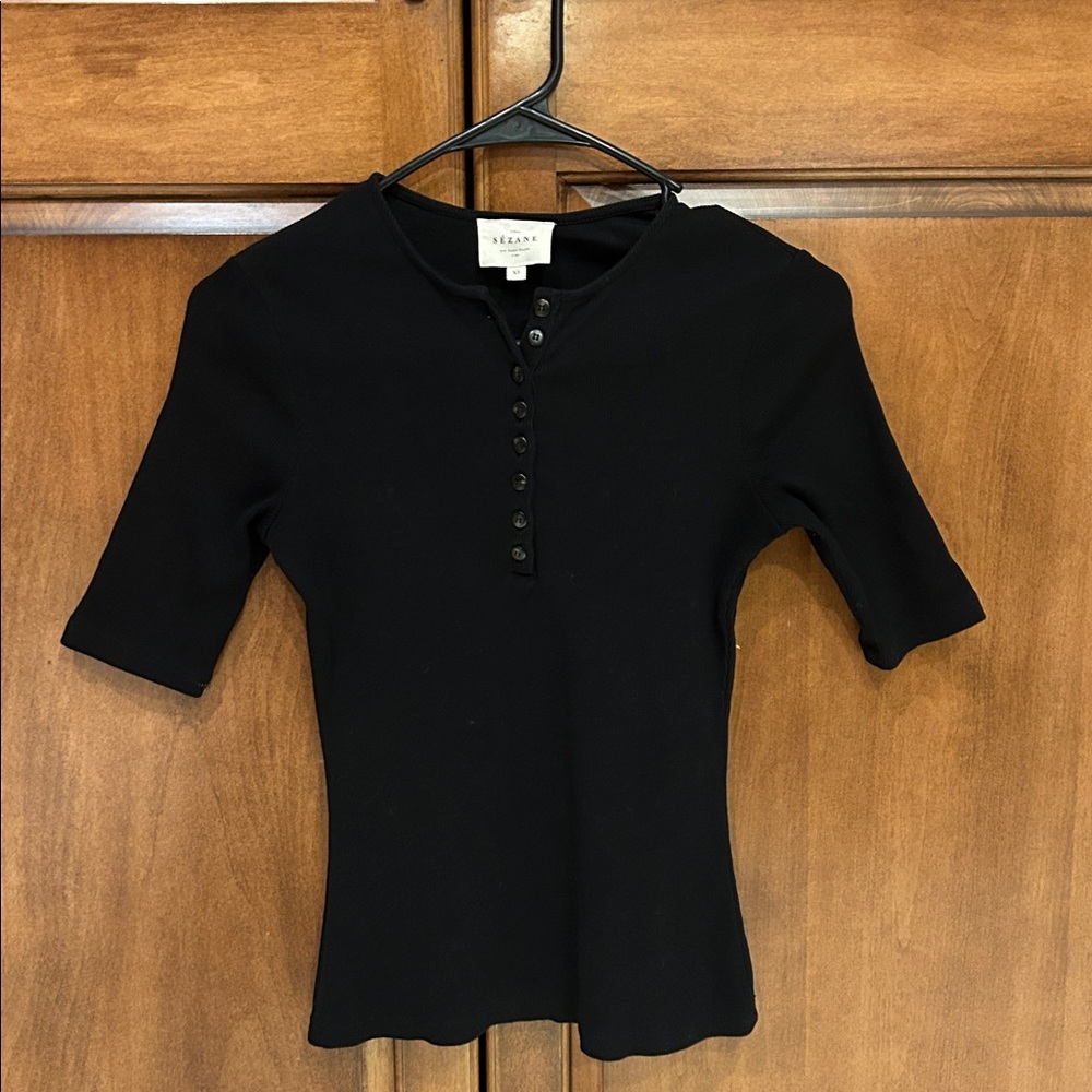 Sezane Black Theodora Top XS